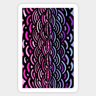  pink and black braid. Sea bottom. Sticker